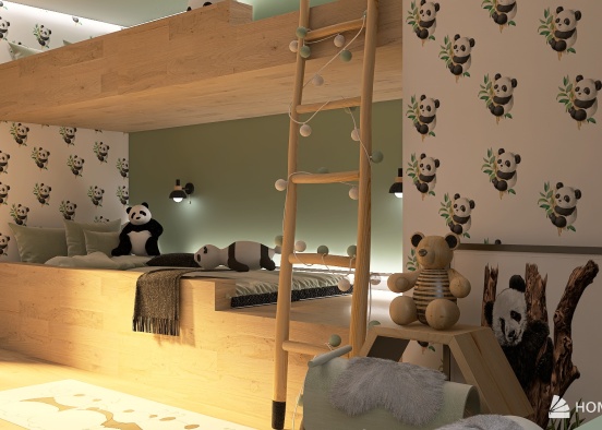 Panda Themed Room  設計渲染圖