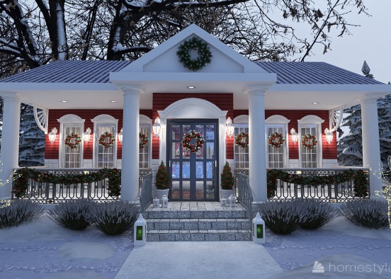#ChristmasRoomContest_REd and WHITE 设计渲染图