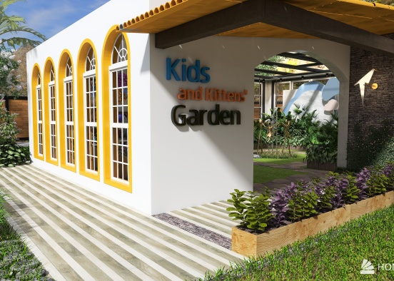 #Children'sDayContest Kids and Kittens' Garden 設計渲染圖