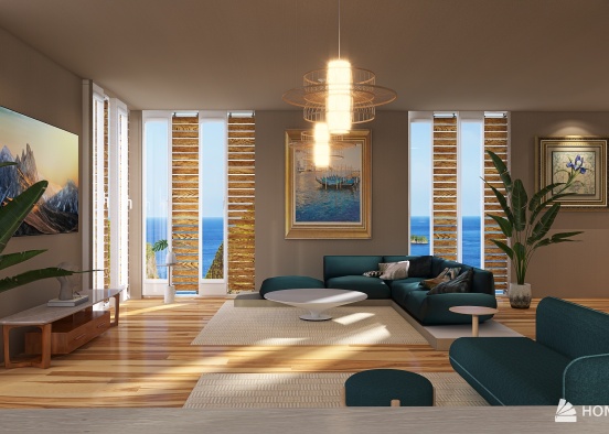 Copy of Coastal Livingroom 設計渲染圖