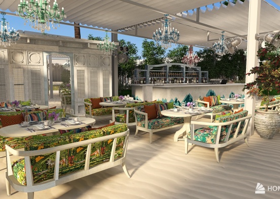 #BrunchContest Modern Polynesian Outdoor Restaurant 設計渲染圖